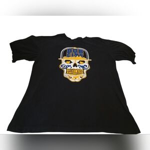 Black Golden State Warriora Dub City Sugar Skull Graphic T-Shirt Size XL